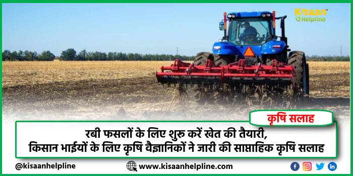 कृषि सलाह : रबी फसलों के लिए शुरू करें खेत की तैयारी, किसान भाईयों के लिए कृषि वैज्ञानिकों ने जारी की साप्ताहिक कृषि सलाह